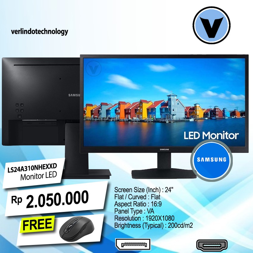 Jual Monitor Samsung LS24A310NHEXXD Display 24 Inch Resolution