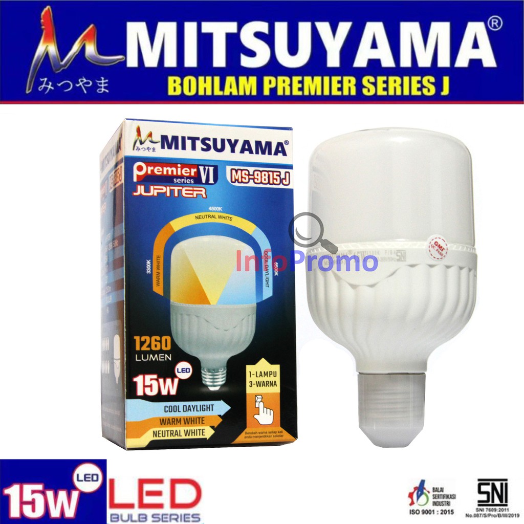 Jual Bohlam Lampu Led Tricolour Watt Mitsuyama Ms J Jupiter Series Sni Original Shopee