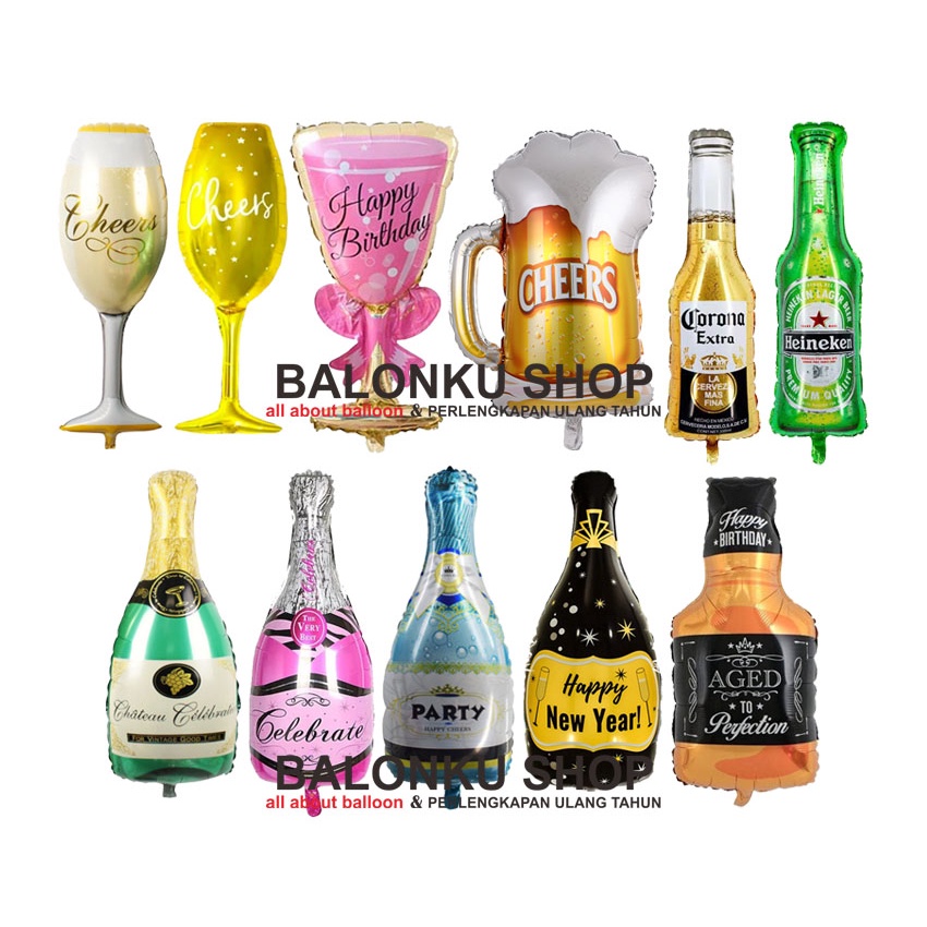 Jual Balon Foil Wine And Glass Balon Foil Botol Wine And Gelas Jumbo Shopee Indonesia 6589