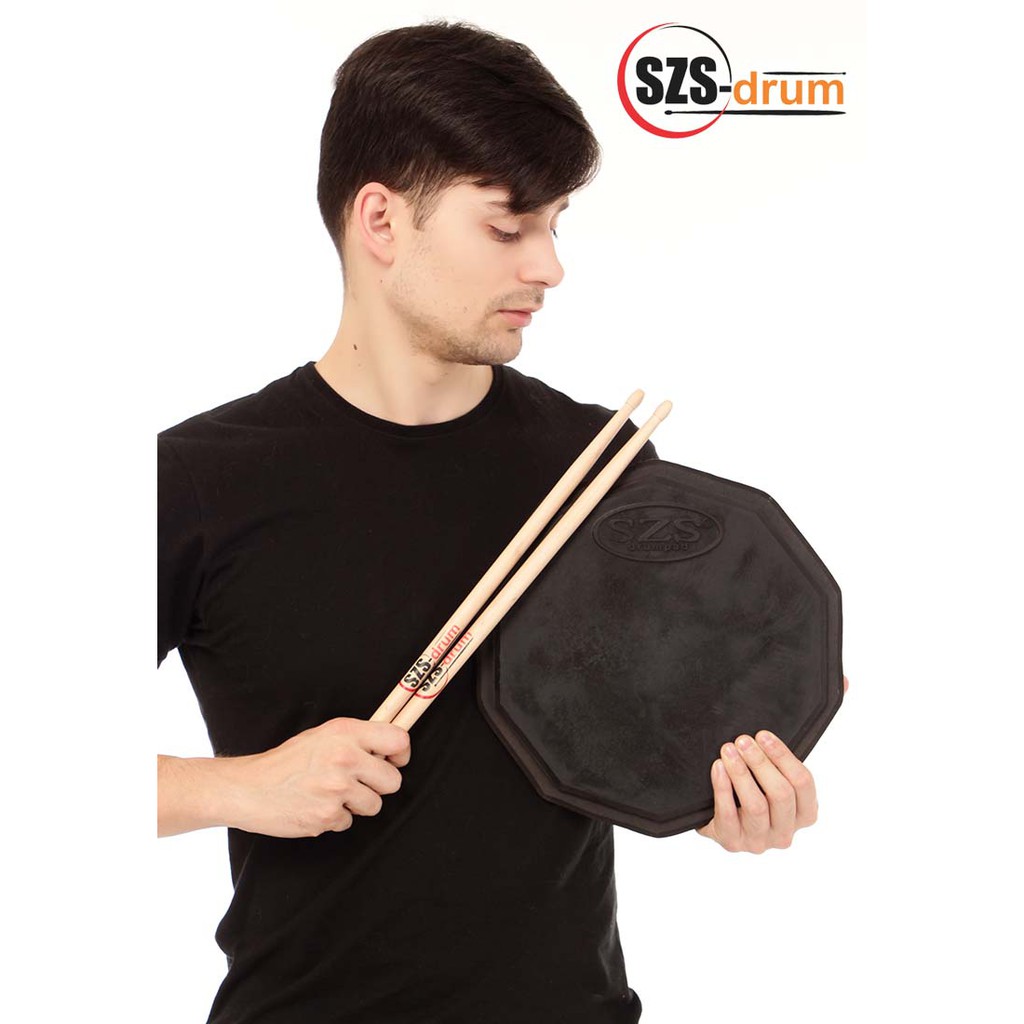 Jual SZS Drum Pad Classic Black 11 inch Bonus Stick Hitam stand snare ...