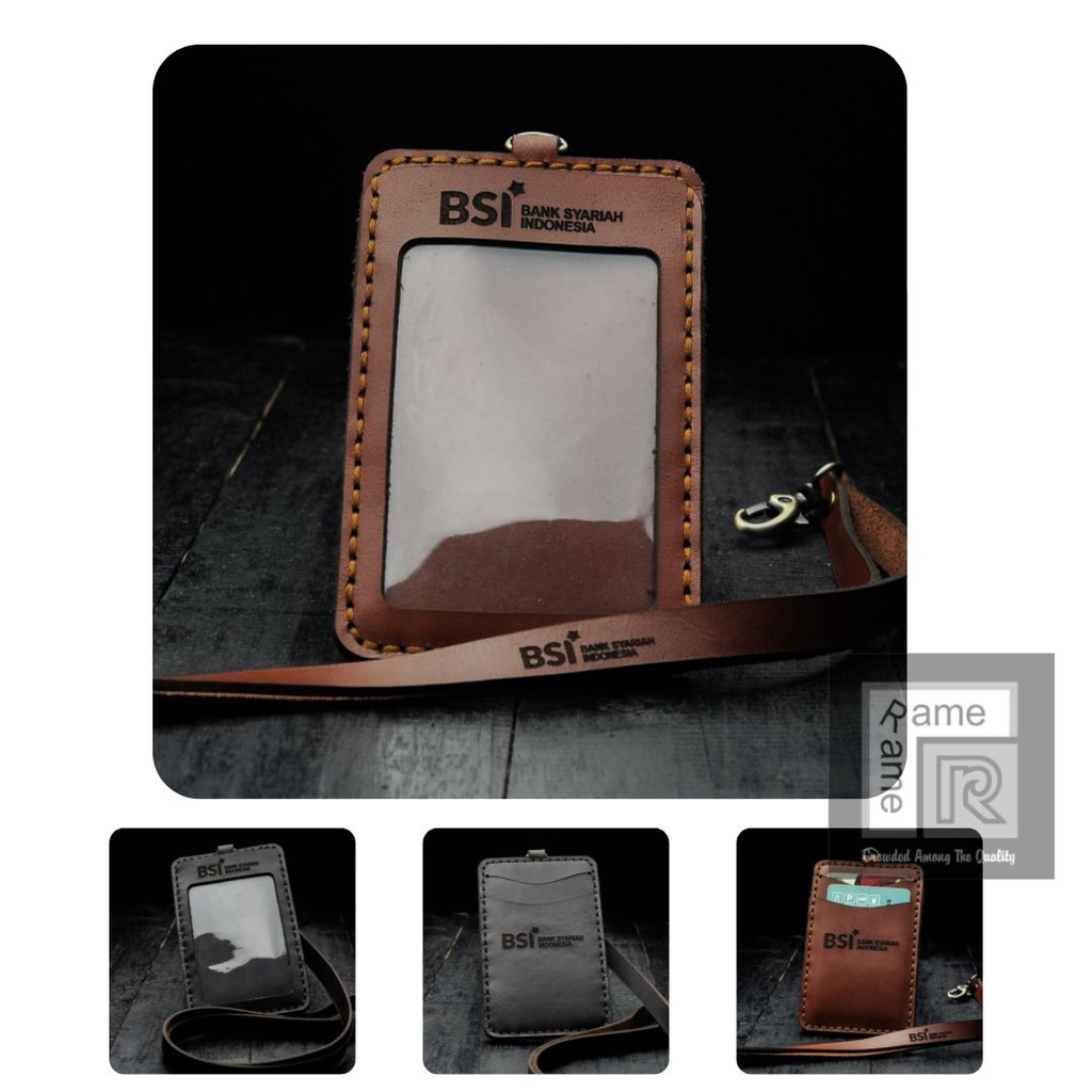 Jual Id Card Holder Name Tag Kulit BSI Bank Syariah Indonesia Shopee