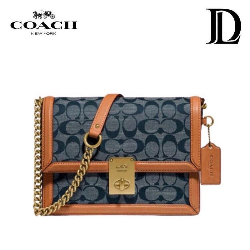 Jual Coach Hutton Shoulder Bag in Signature Chambray Shopee Indonesia