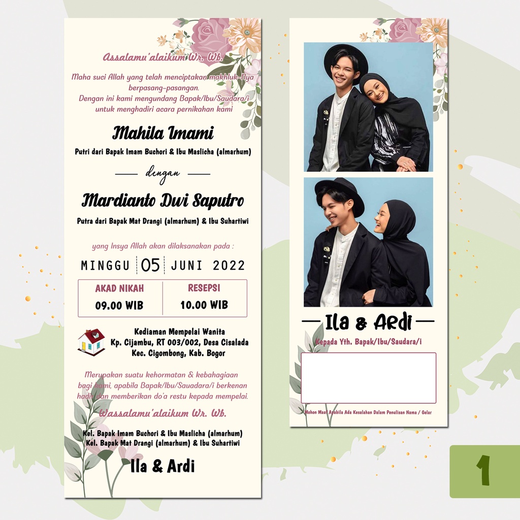 Jual (Tipe 1) Undangan Pernikahan Kekinian / Wedding Invitation ...
