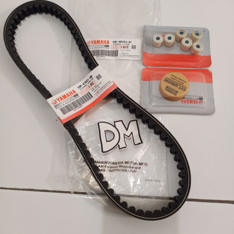 Jual fanbelt vbelt set roller grease Mio J Gt 54PWE76J01 02 asli