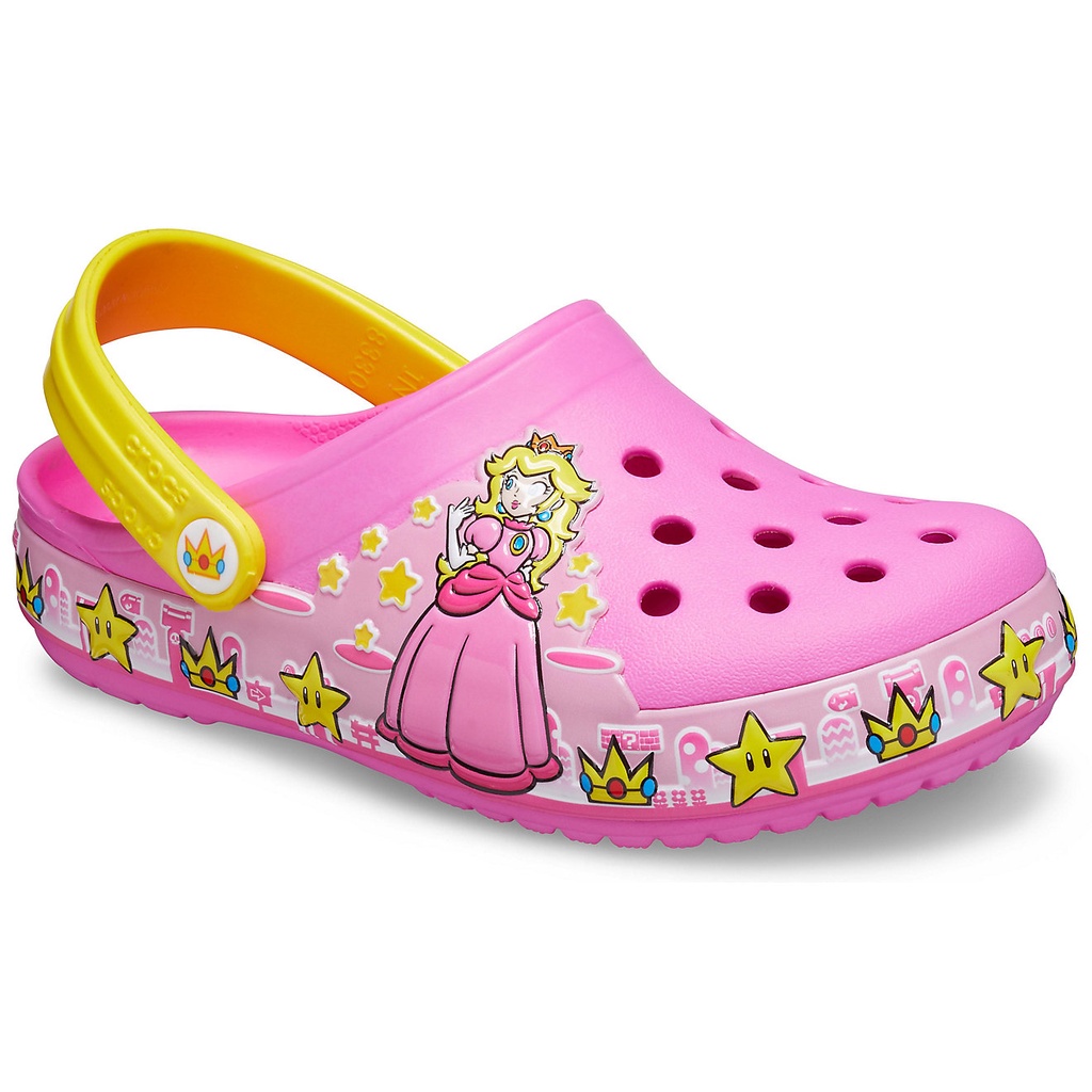 GRANDGLORIOUS Crocs Princess Peach Super Mario Bros Sandal Anak Cewek Perempuan Original Crocs