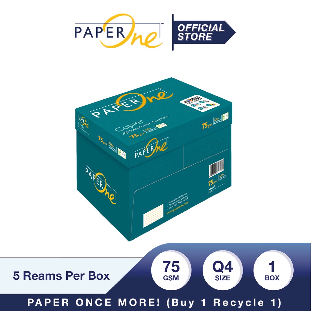 Jual Paperone Kertas Q4 75gr Copier 1 Box 2500 Lembar Kertas Hvs Q4