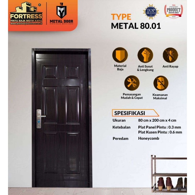 Jual Pintu Rumah Baja JBS - Metal 80.01 80x200 | Shopee Indonesia