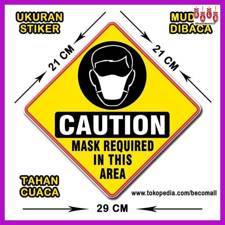 Jual Dindingstiker Himbauan Kesehatan Wajib Pakai Masker Di Area Ini