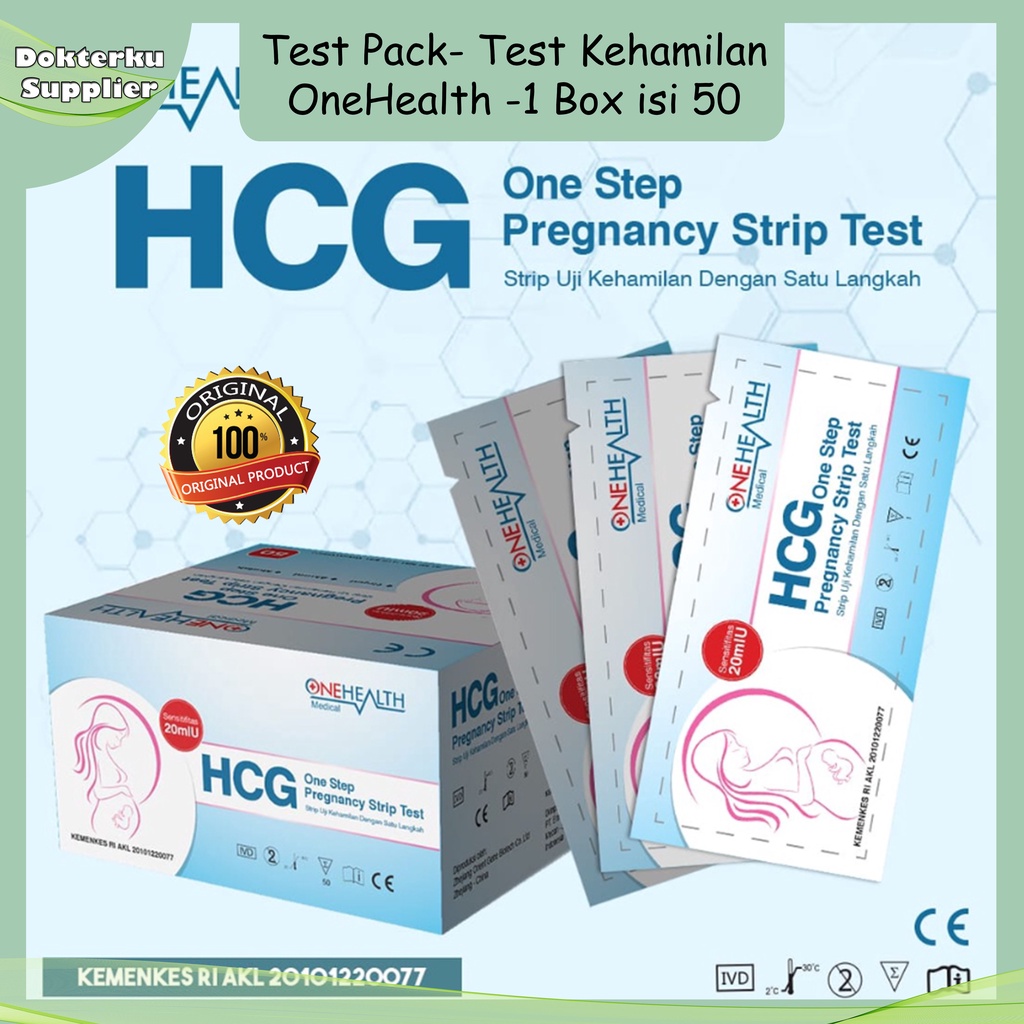 Jual Tes Kehamilan ONEHEALTH 1 box isi 50 strip / TEST PACK / TES HCG ...