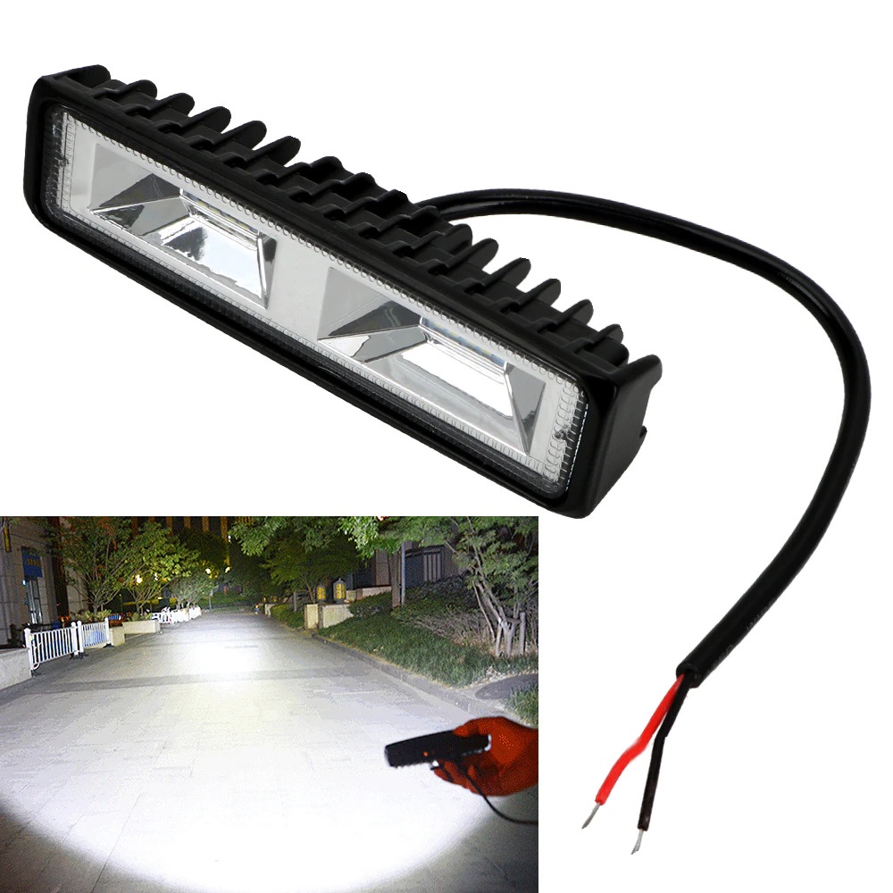 Lampu Sorot Mobil LED Floodlight Headlight 16 W Cool White - C20-ES - Black 7CRS0SBK