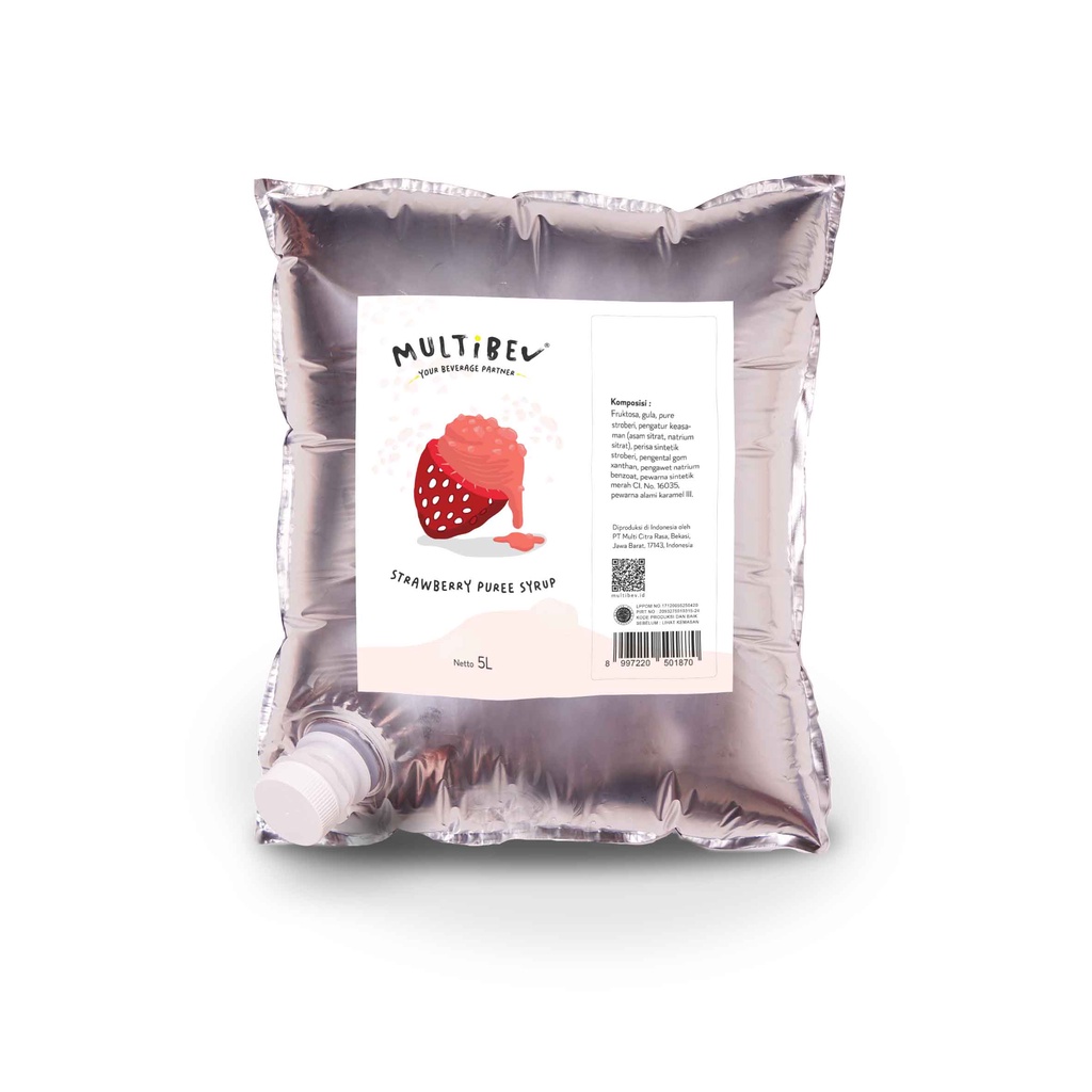 Jual Multibev Sirup Strawberry Puree, Halal Minuman ala kafe stroberi ...