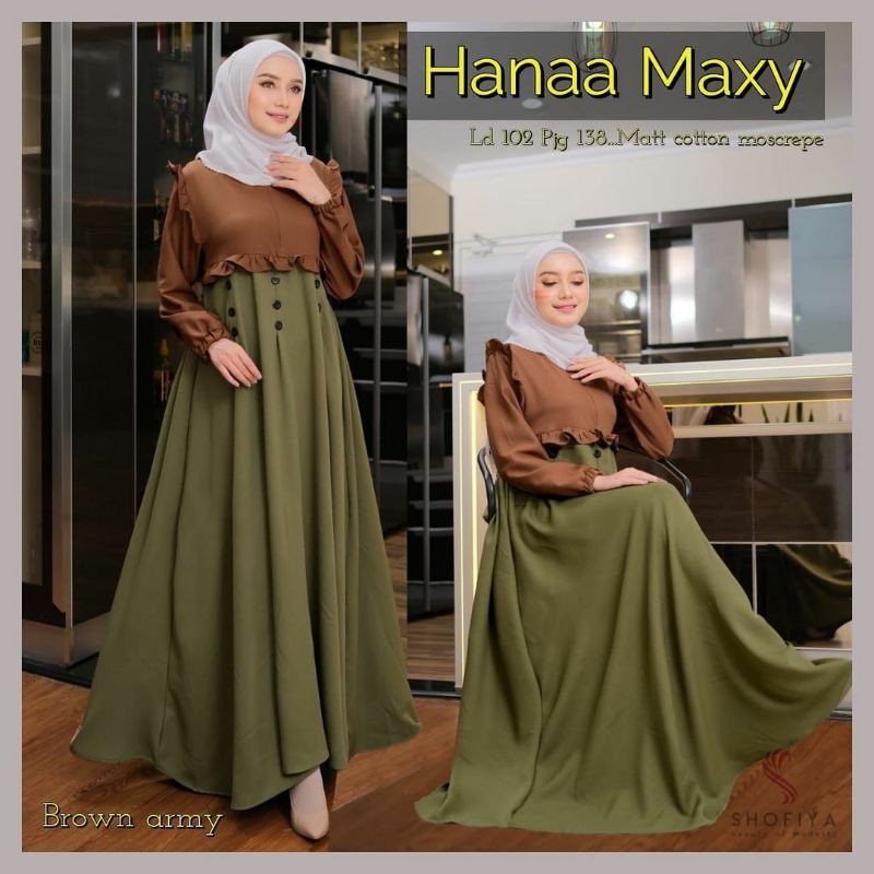 Jual Hanna Maxi Dress / Busana Muslim / Gamis Maxi Dres Moscrepe Premium |  Shopee Indonesia
