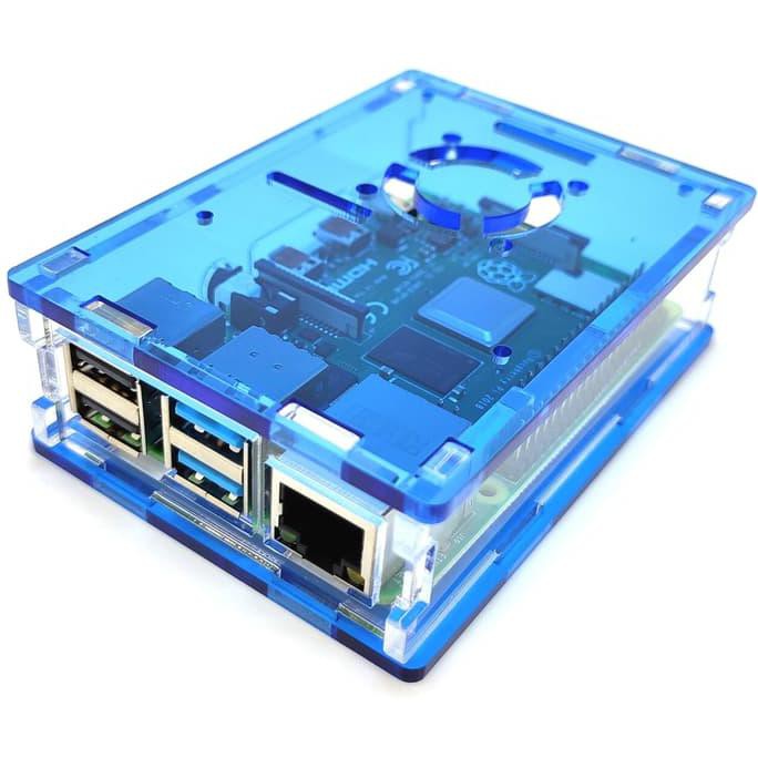 Jual COOL BLUE ACRYLIC CASE ENCLOSURE BOX FOR RASPBERRY PI 4 MODEL B PI ...