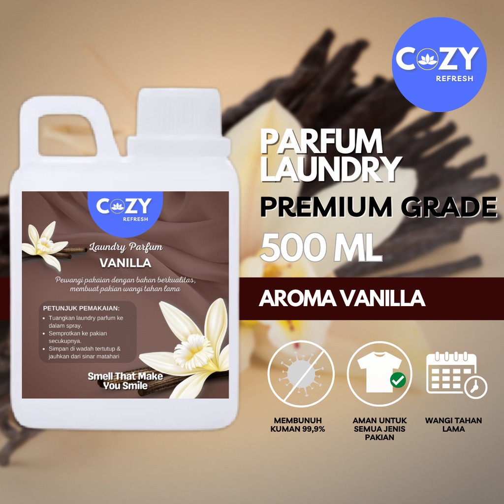 Jual PARFUM PEWANGI LAUNDRY VANILLA KEMASAN 0 5L ANTI BAKTERI