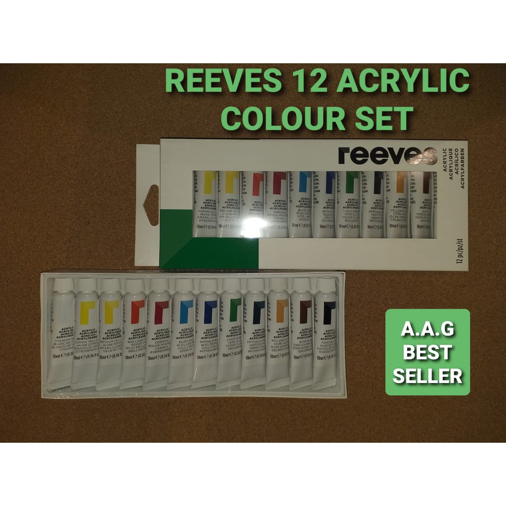 Jual REEVES 12 ACRYLIC COLOUR | Shopee Indonesia