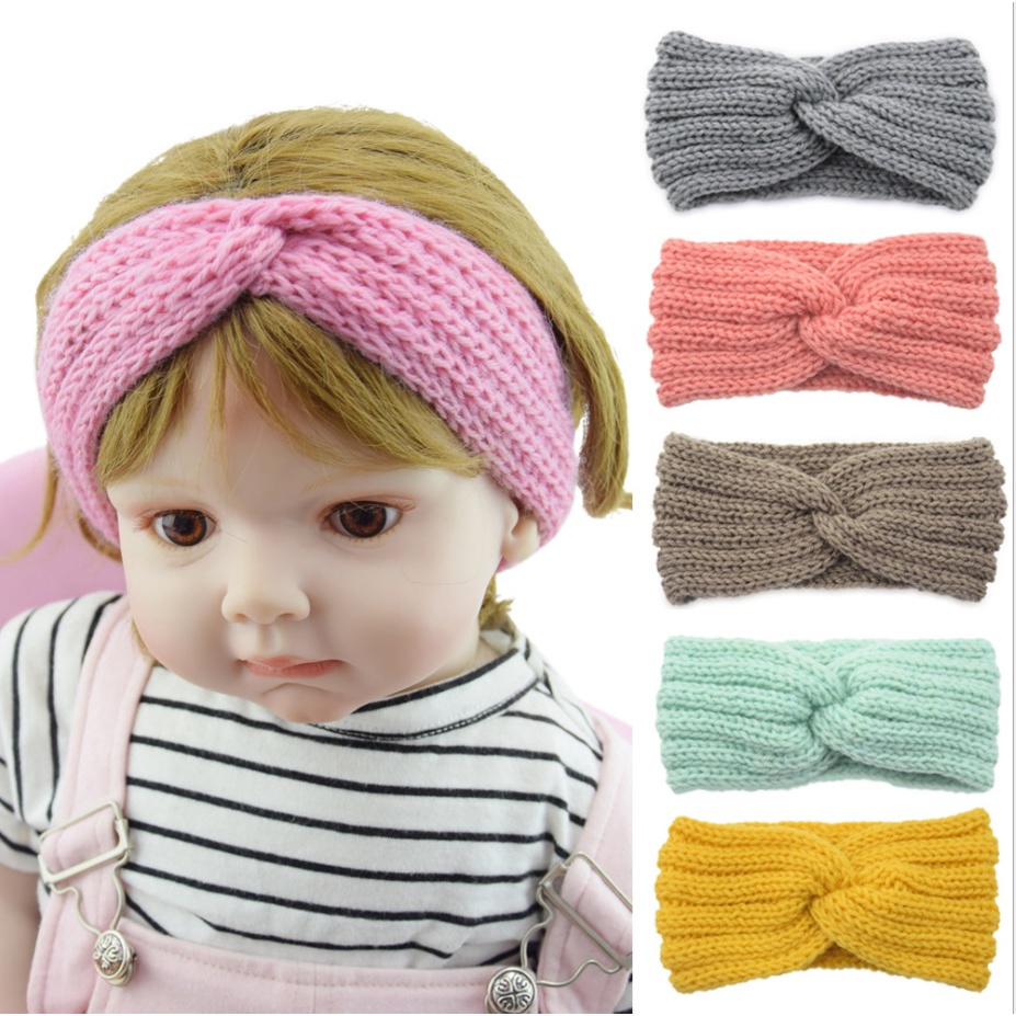 Jual NEW Bandana rajut bayi/ bando rajut anak motif silang | Shopee ...