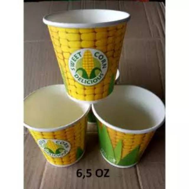 Jual Paparcup 6.5Oz Papercup Cup Jagung Gelas Kertas Jagung | Shopee ...