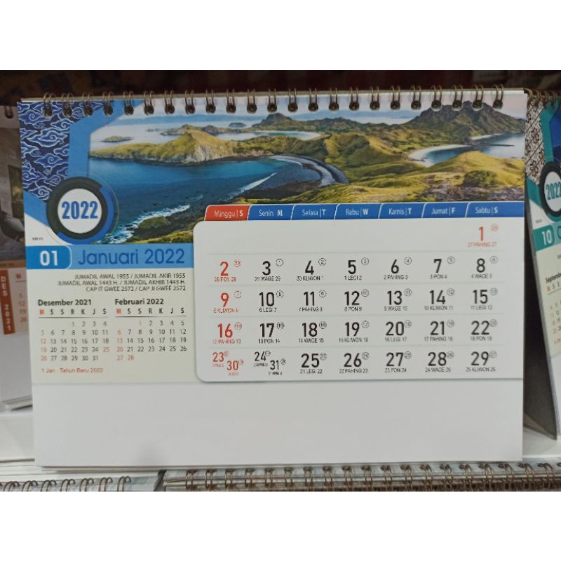 Jual kalender meja duduk spiral terbaru pesona alam Indonesia 1