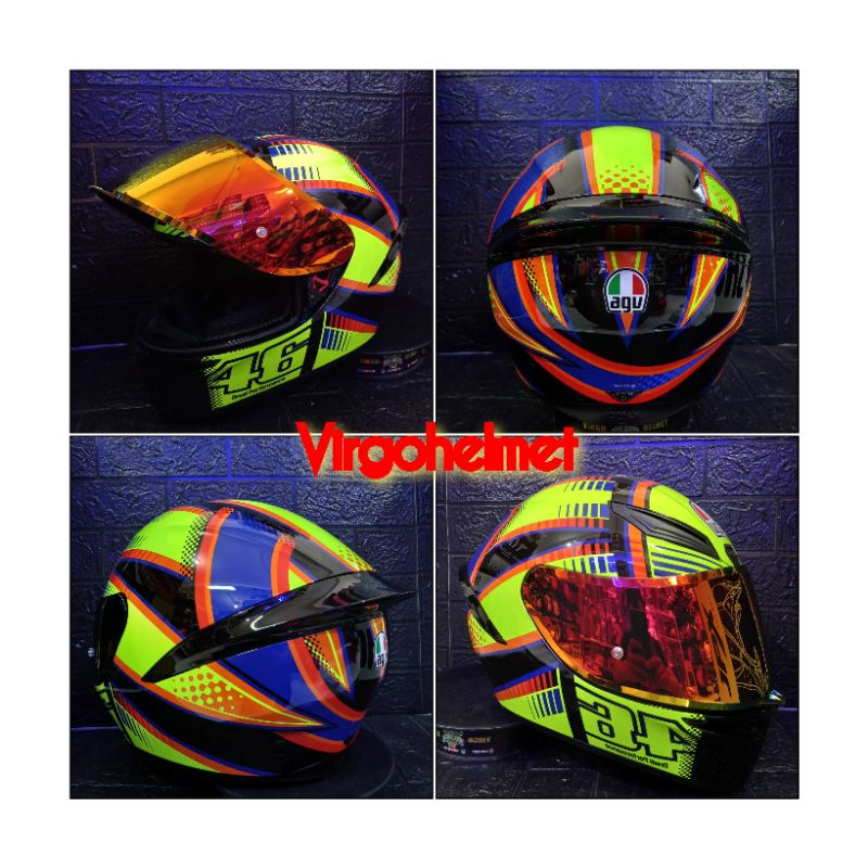 Jual HELM AGV K1 SOLELUNA VISOR IRIDIUM REDGOLD ORIGINAL SNI DOT