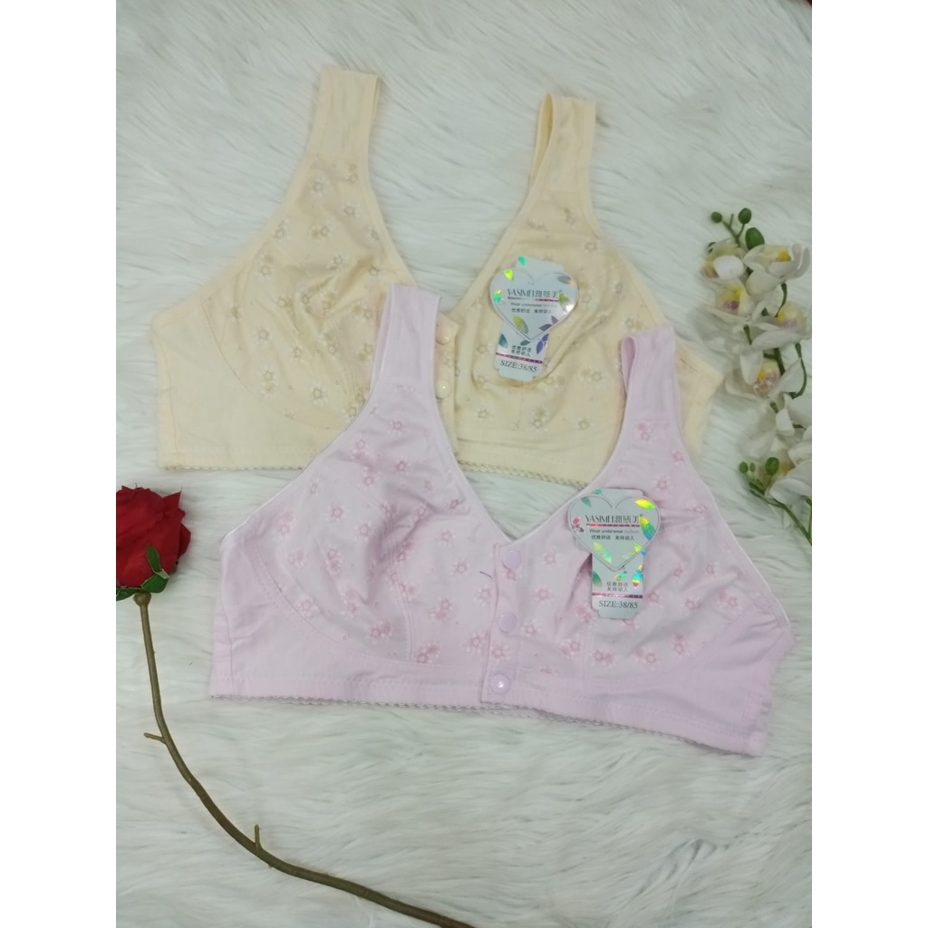 Jual JMS - Bra Kancing Depan BH Tanpa Kawat Busa Tipis YSM 704 | Shopee ...