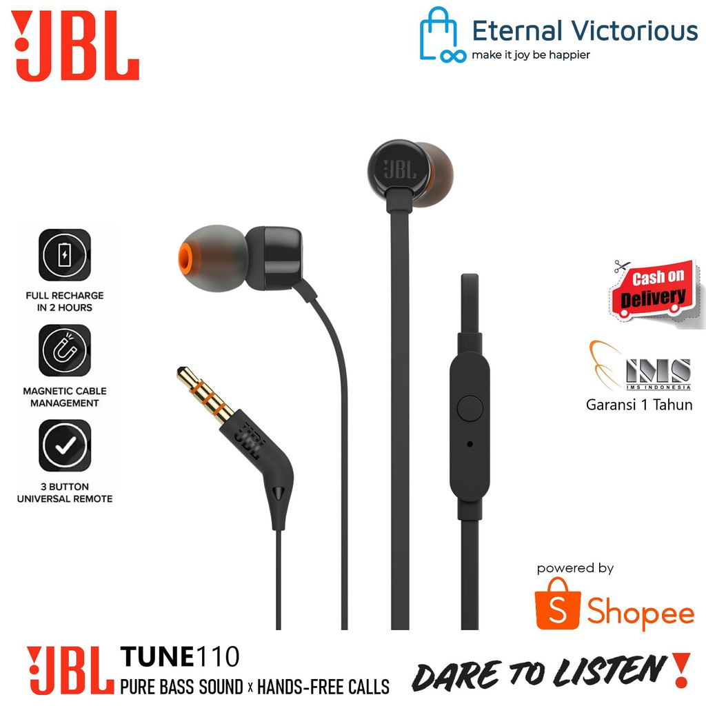 Jbl T110 Earphone Jbl Shopee Hot Jbl T110bt Microphone Online