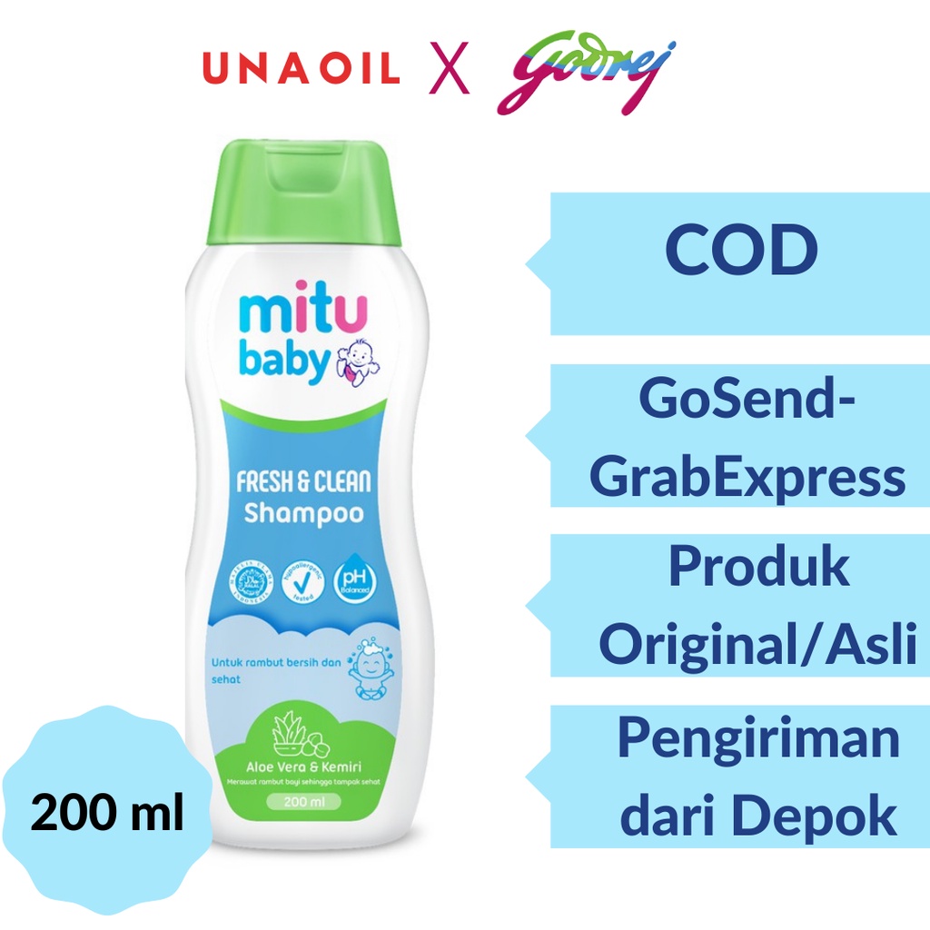Jual MITU BABY SHAMPOO Fresh & Clean ALOE 200ML BOTOL SAMPO BAYI ...