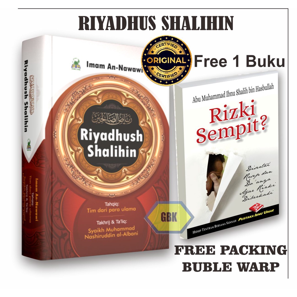 Jual Riyadhus Shalihin Ori Penerbit Darul Haq Free 1 Buku Rezki