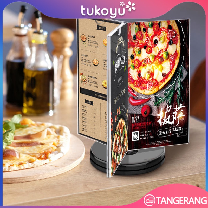 Jual 【360 Derajat】Rak Menu Akrilik/Acrylic Rotating Menu Card/Acrylic ...