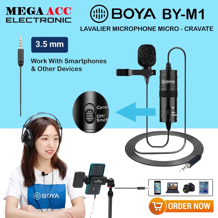 Jual Microphone Clip On BOYA BYM1 / BOYA M1 / MIC BOYA CLIP ON BYM1