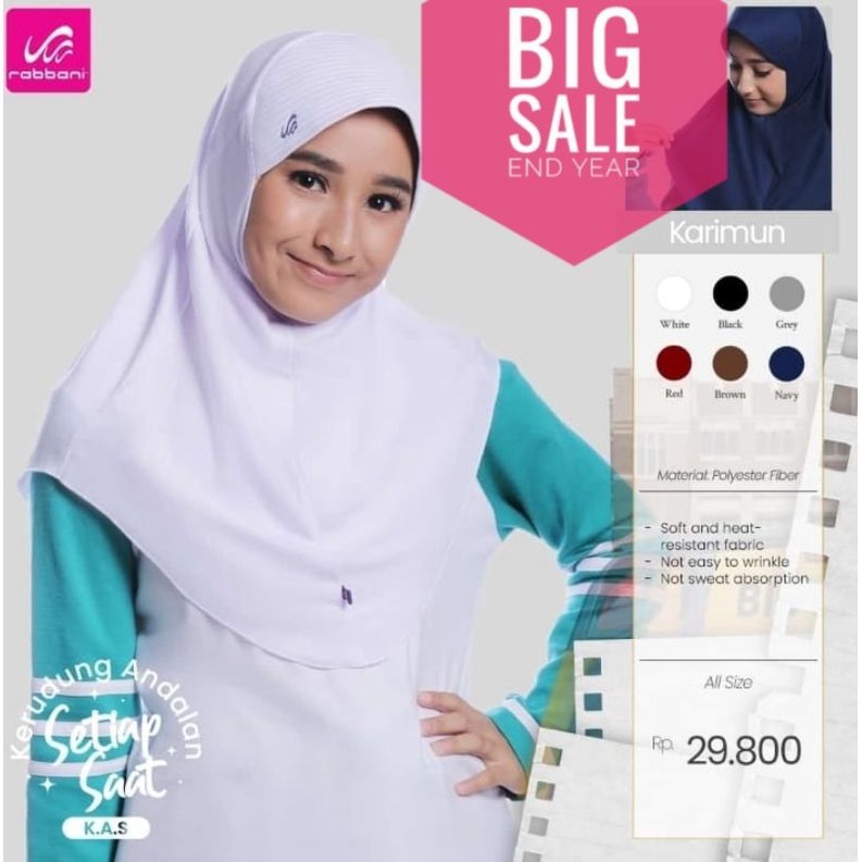 Jual Rabbani - Hijab Sekolah Instan Karimun Ori Rabbani dan NEO KARIMUN ...