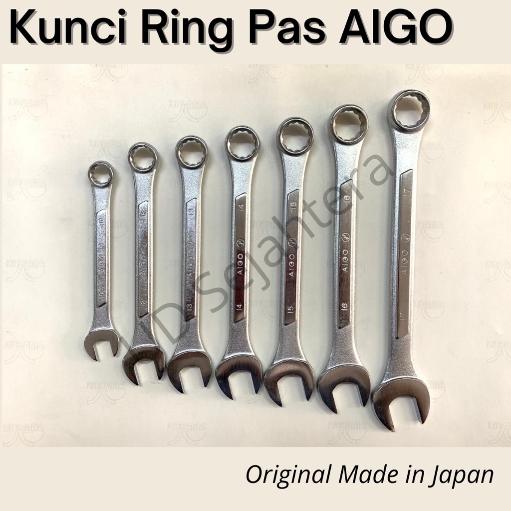 Jual Kunci Ring Pas/Combination Wrench AIGO Made in JAPAN Ukuran kecil ...