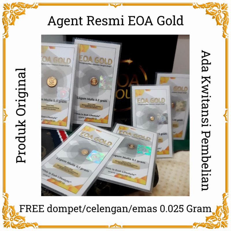 Jual 0,05 Gram Emas EOA Gold 24 Karat ASLI BERSERTIFIKAT RESMI/Mini ...