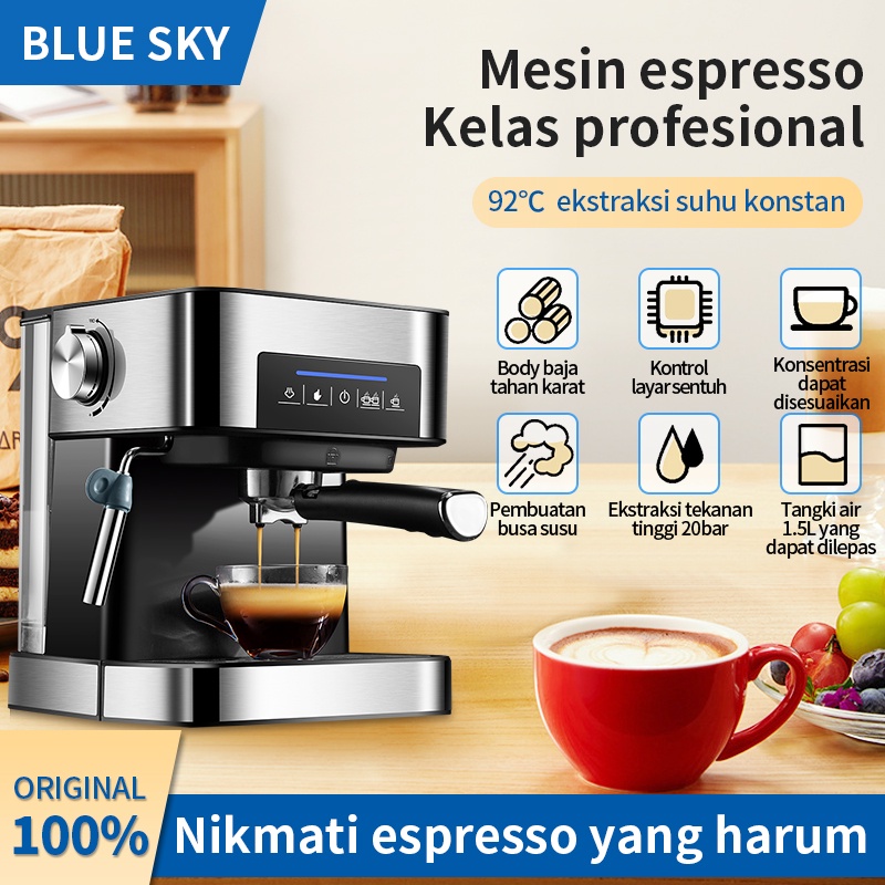 Mesin kopi cappuccino Espresso baru dengan buih susu Silvercrest