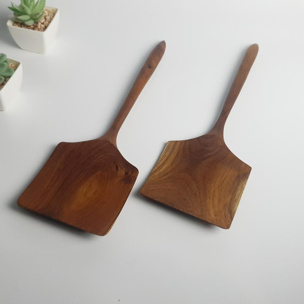 Jual Spatula Kayu jati Panjang 31,5cm Sutil Wooden Spatula Food Grade