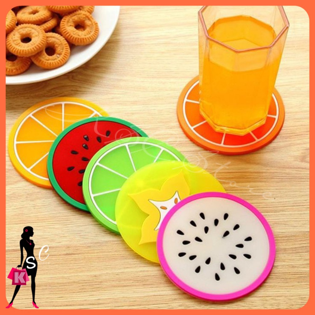 Jual TATAKAN GELAS SILICONE ALAS GELAS BENTUK BUAH BARANG UNIK Shopee Indonesia