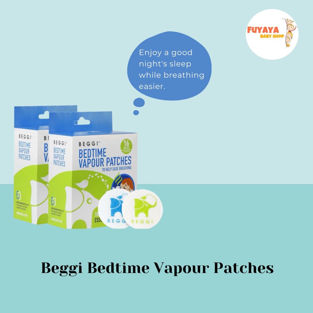 Jual Beggi Bedtime Vapour Patches Natural Essential Oil / Ease Breathing (1 SACHET ISI 2 STIKER