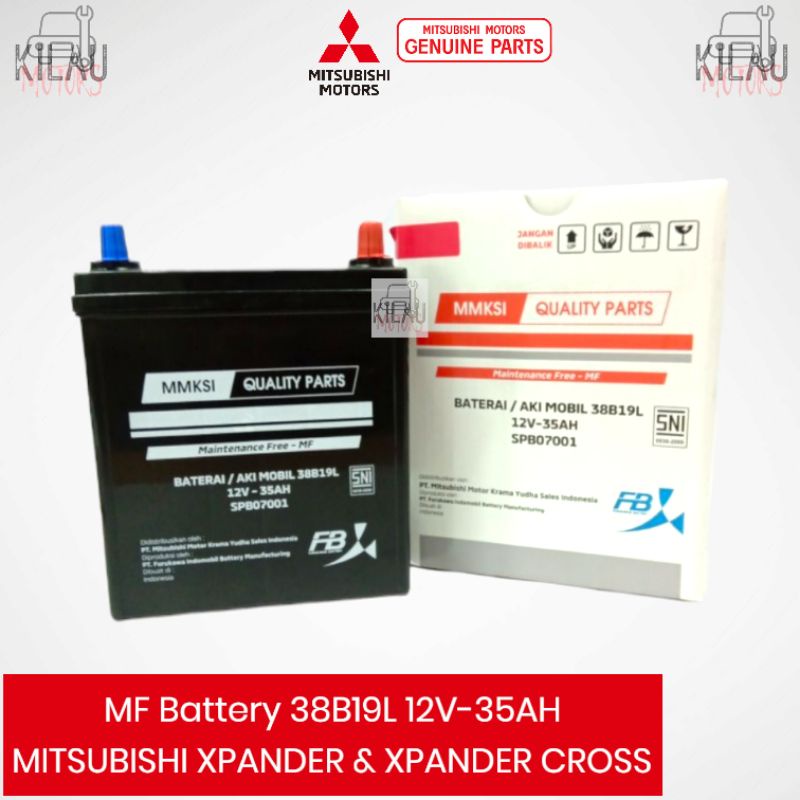 Jual Baterai Aki Mobil Mitsubishi Xpander MF Battery 38B19L 12V-35AH
