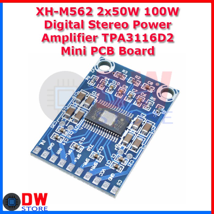 Jual XH-M562 100W 2x50W Stereo Power Amplifier TPA3116D2 TPA3116 PCB