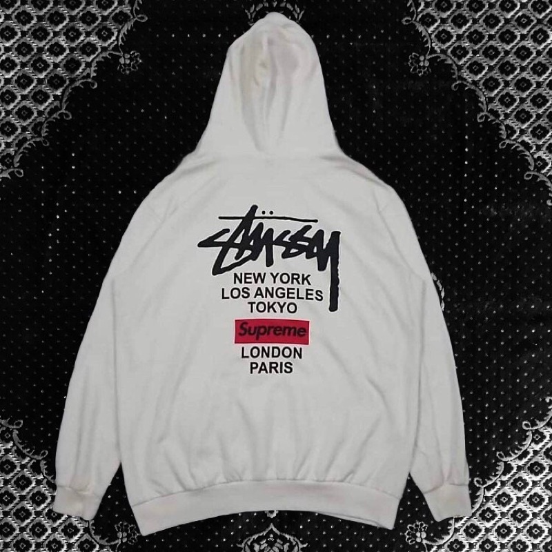 Supreme x shop stussy hoodie