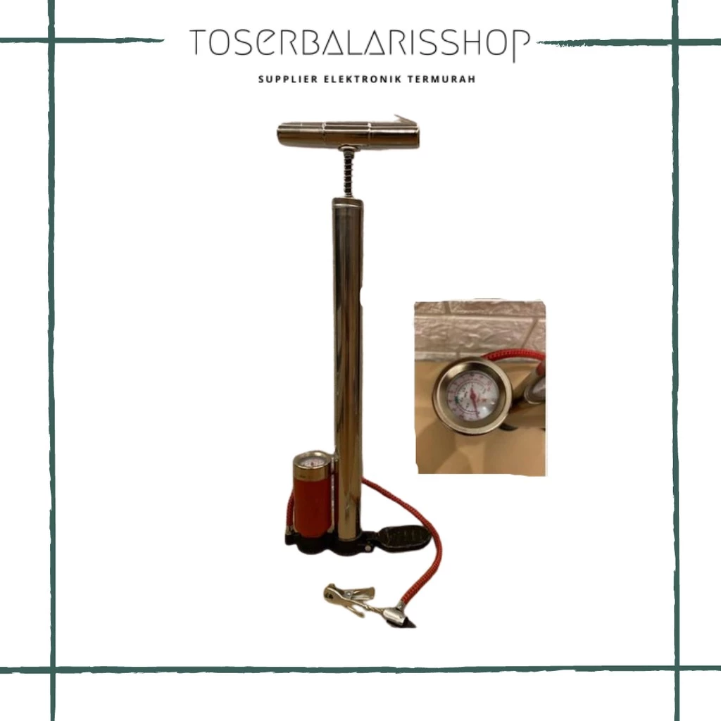 KOMPA ANGIN BAN / POMPA BAN ANGIN SEPEDA MOTOR MOBIL TABUNG KOMPA STAINLESS | AutoStock