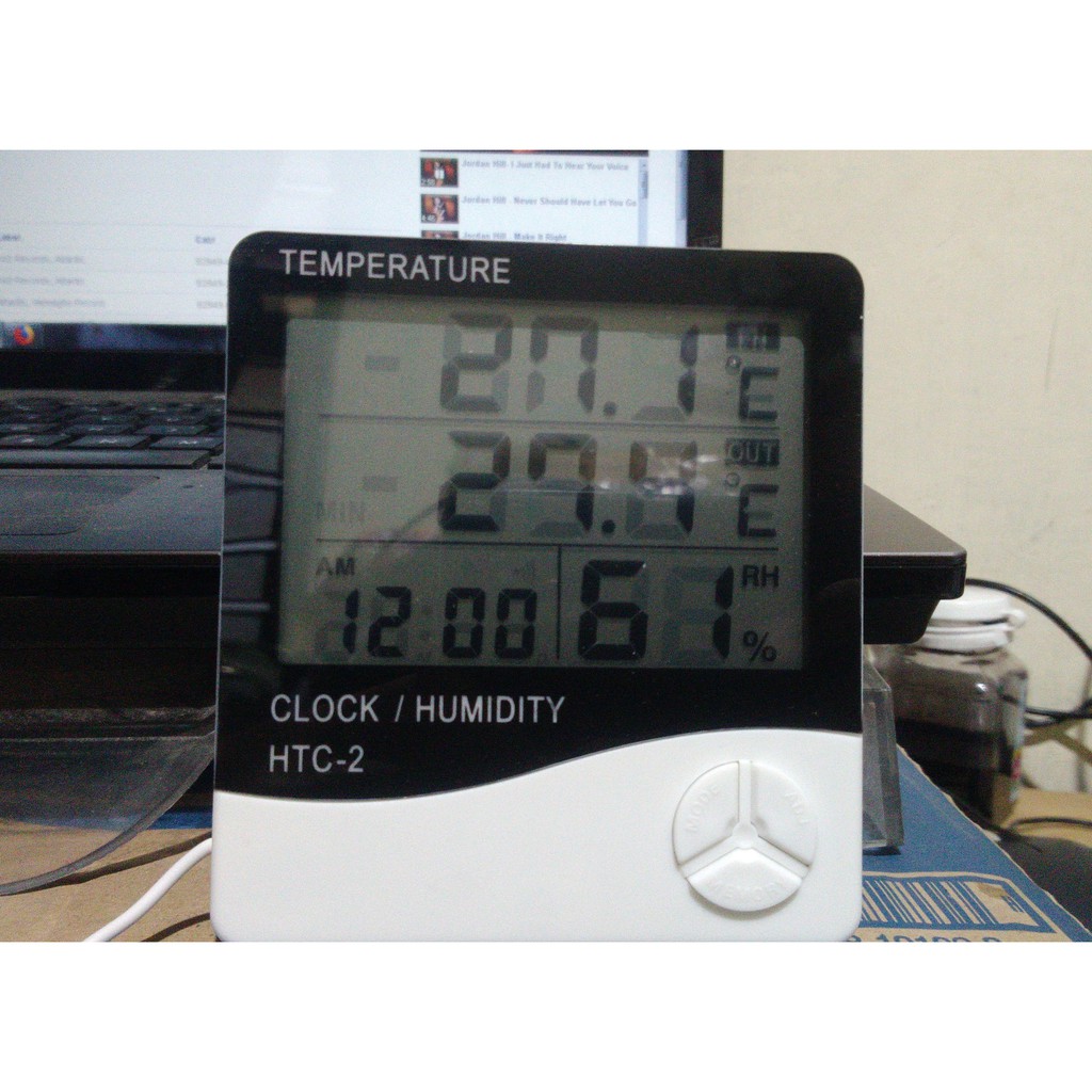 Jual Hygrometer Thermometer Clock Htc2 Probe ~ Termometer Digital Htc