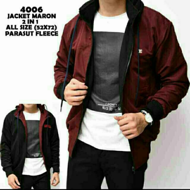 Jual Ukuran allsize XL XXL Jaket Pria Bolak Balik 2in1 Jaket