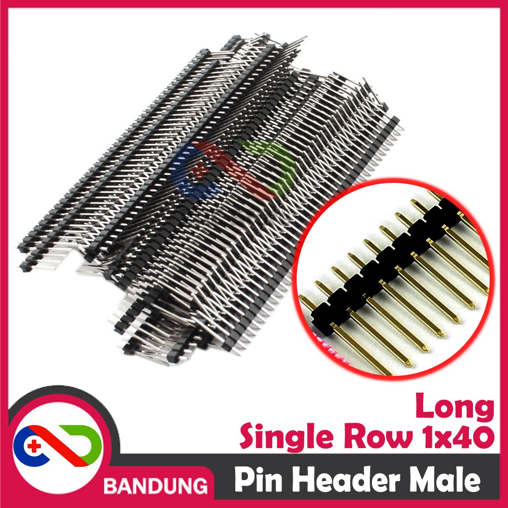 Jual PIN HEADER LONG PANJANG 17MM MALE STRIP SINGLE 1X40 2.54MM