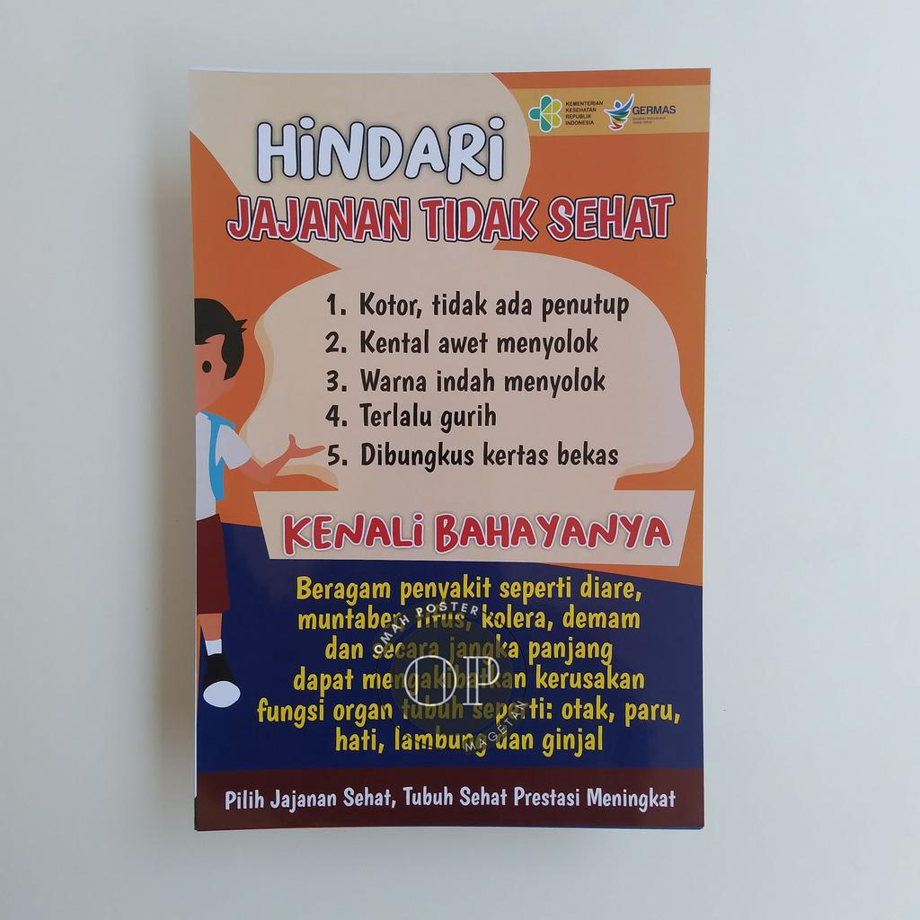 Jual Poster Sekolah Sehat Poster Hindari Jajanan Yang Tidak Sehat Phbs Di Sekolah Shopee 5059