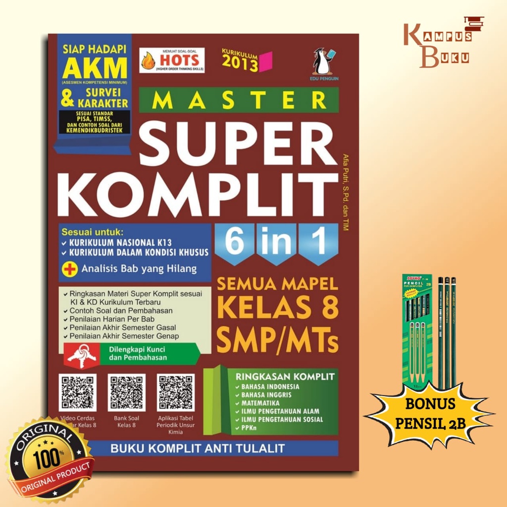 Jual Buku Soal Kelas 8 Master Super Komplit 6in1 Semua Mapel Smp