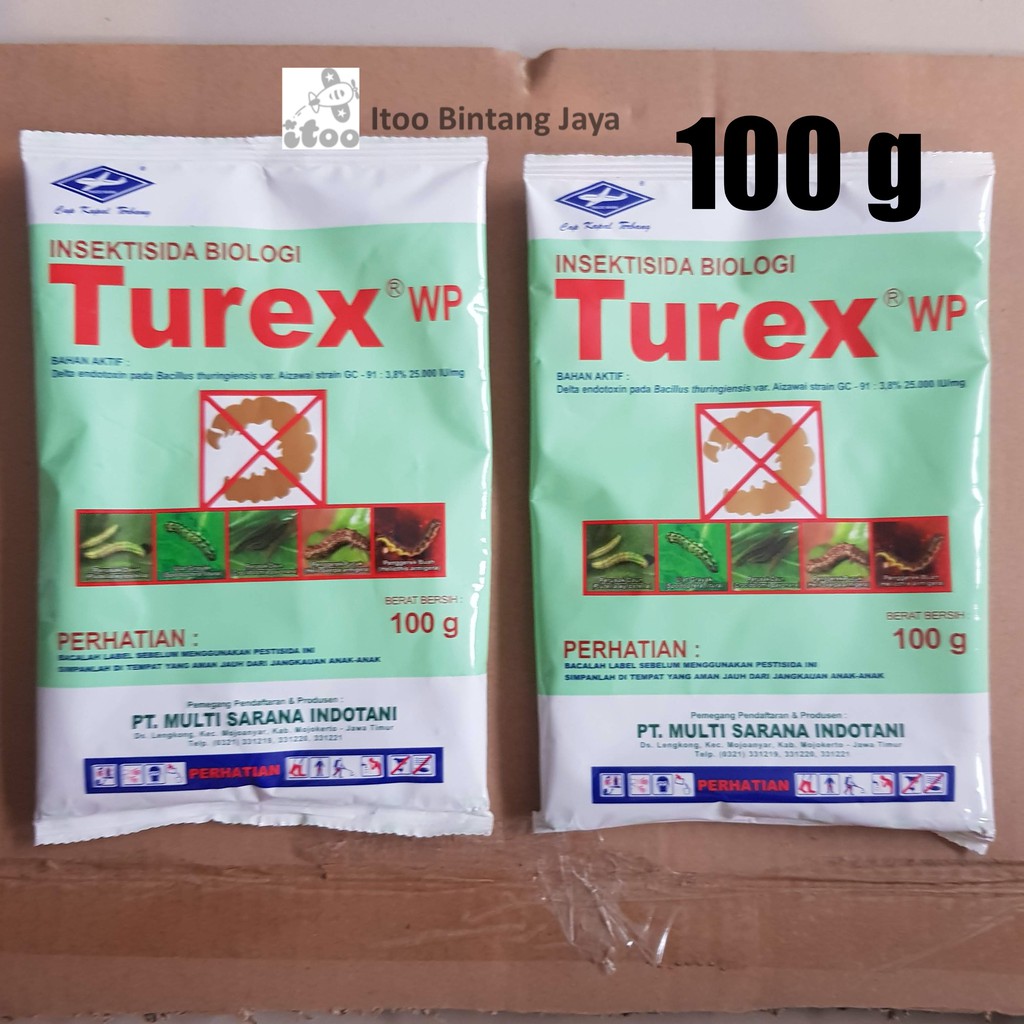 Jual Turex WP 100gr Insektisida Biologis Untuk Pembasmi Hama Ulat dan ...