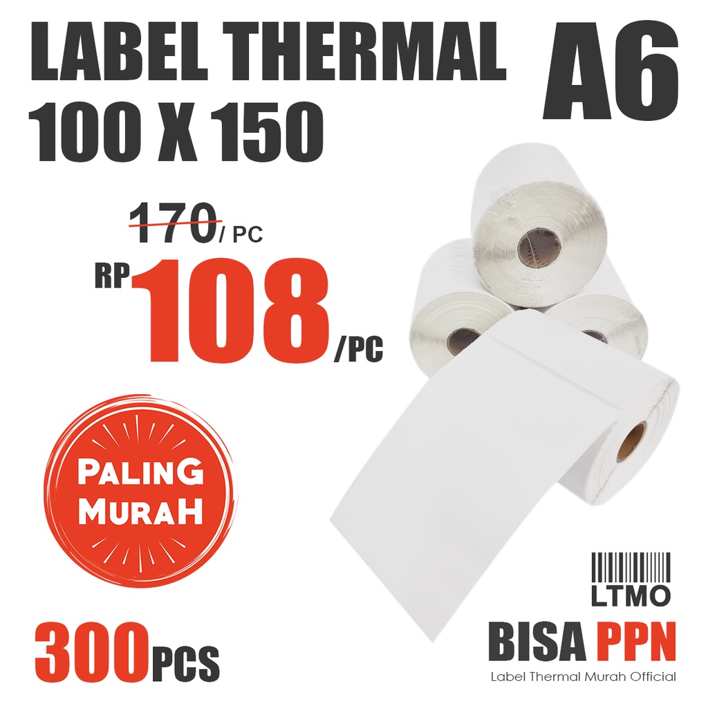 Jual Label Barcode Murah X A Kertas Stiker Thermal Pcs