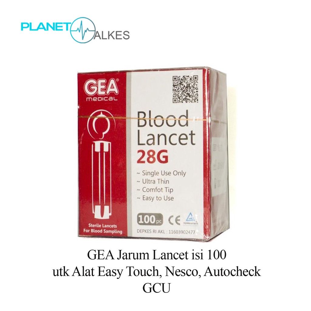 Jual Blood Lancet 28G 200pcs GEA - GEA Lancet 28G 100pcs utk Alat Easy ...