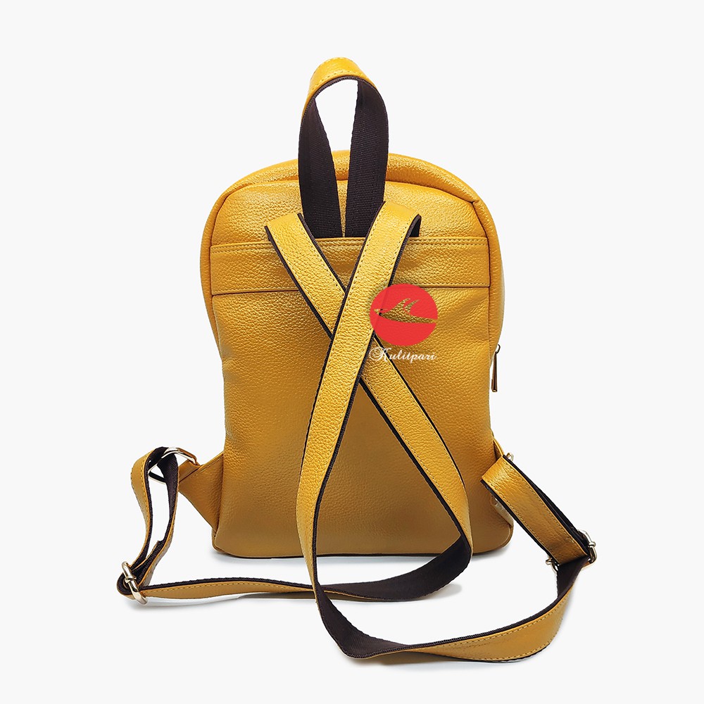 Jual Tas Ransel Wanita Kulit Sapi Tekstur Kulit Jeruk Warna Kuning ...