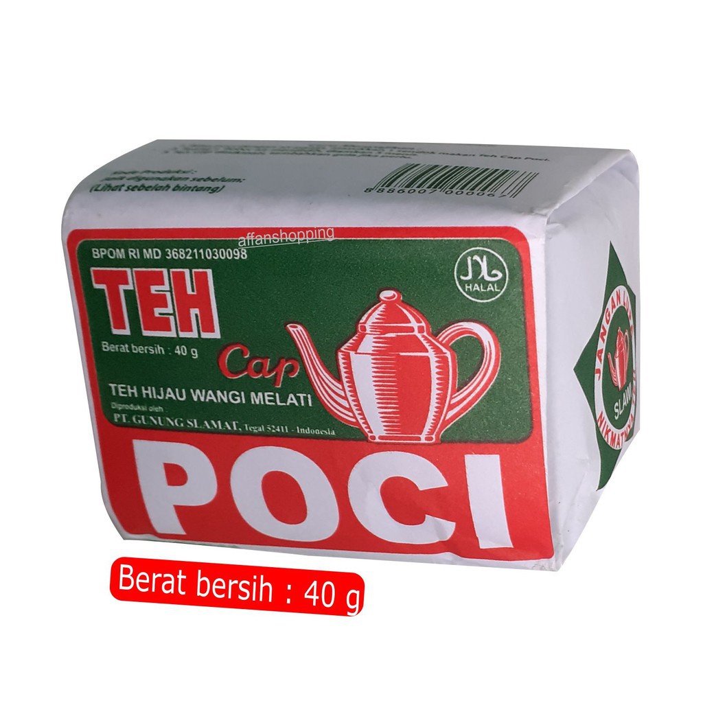 Jual Teh Cap Poci Hijau Satuan 40 Gramteh Hijau Wangi Melati Cap Poci